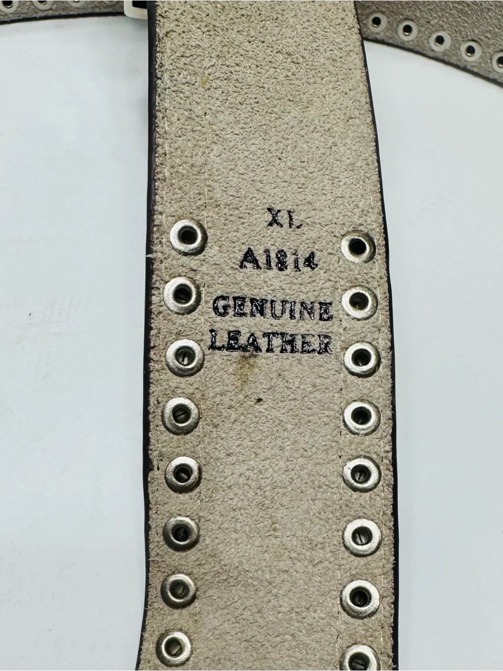 Super Bling Rhinestone Brow Leather Belt XL